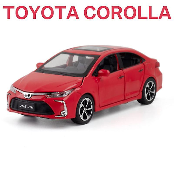 1:32 Toyota Corolla Leketøybil i Metall med Lyd og Lys - Samleobjekt for Barn Red