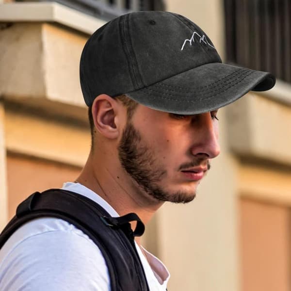 Baseballcaps for menn, brodert solhatt i bomull, unisex, justerbar ca.