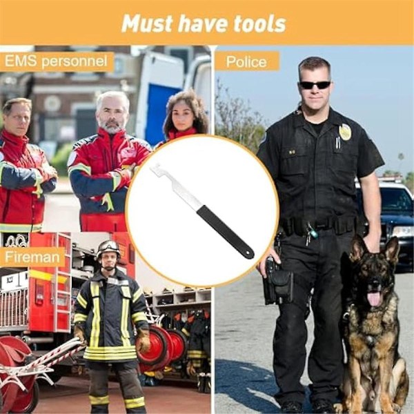 4 STK Firepik Firefighter Tool, Brandslukningsværktøj, Fire Pik Swipe Tool, Pry Bar Værktøj til First Responders og Brandmænd