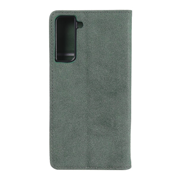 Case till Samsung Galaxy S21 Plus cover Magnetstängning Plånbok Bok Flip Folio Stativ Visa Cover Stötsäkert - Grön