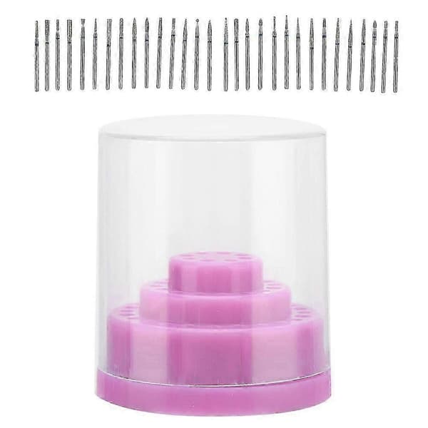 48 pladser neglebor bit etui holder manicure værktøj organizer display stand lilla