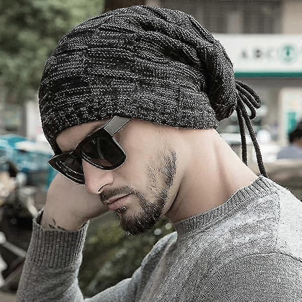 Dam Slouch Beanie Mössa Hästsvans Hatt Vinter Lös Varm Stickad Casual Skid Snö Mössa