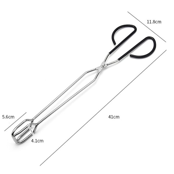 Extra lång saxtång 41 cm Rostfritt stål Grilltång Matlagningsredskap Köksutrustning B 2pcs