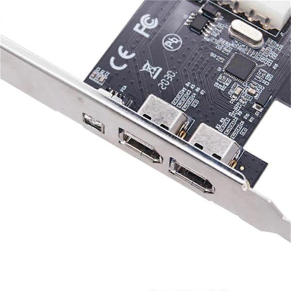 PCI-E 1X 1394 4-portars DV HD Video Capture Card Firewire-kort 800/400/200/100Mbps Stöder Hot-Swapping