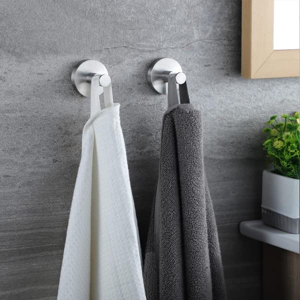 Durable Stainless Steel Towel Hook, Space-Saving Wall-Mounted Rustproof Hanger For Bathroom, Heavy Duty Brushed Nickel Robe Hook Easy Installation