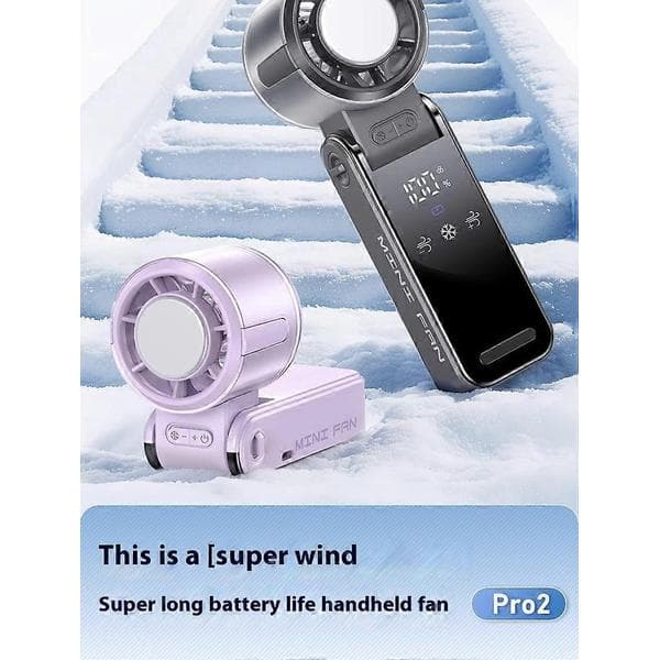 Bærbar sammenfoldelig halsventilator med Turbo Ice Cooling