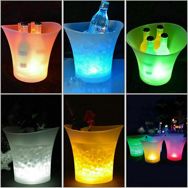 5L LED Ice Bucket Table Lamp Color Changing Wine Drink Cooler