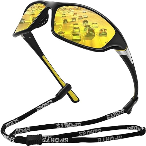 Polariserede sportssolbriller til mænd, kvinder, kørsel, cykling, fiskeri - 100 % UV400 beskyttelse -