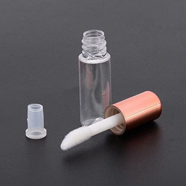 20-pack 1,2 ml Snygga Tomma Läppglansrör Behållare, Genomskinliga Mini Återfyllningsbara Läppbalsamflaskor med Gummiinsatser (4 Färger)