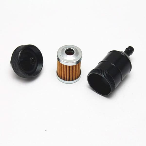 Bensin Dieselfilter Aluminium Inline Universal Oljefilter Oljekopp 8mm