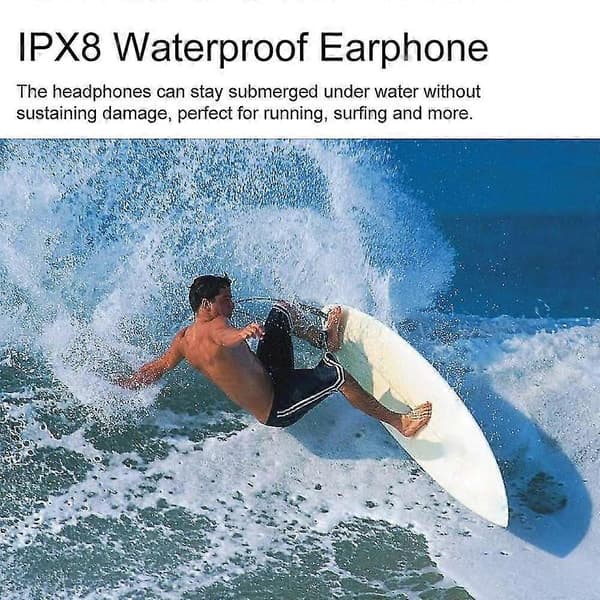 Ipx8 Helt Vattentäta Hörlurar Trådlösa Simhörlurar Headset