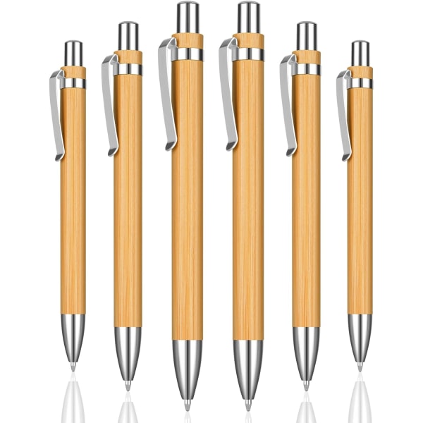 Kuglepenne, 6 STK Medium Point Kuglepenne, Black Ink Work Pen med Super Soft Grip Kuglepen til Mænd Kvinder, Udtrækkelige kontorpenne