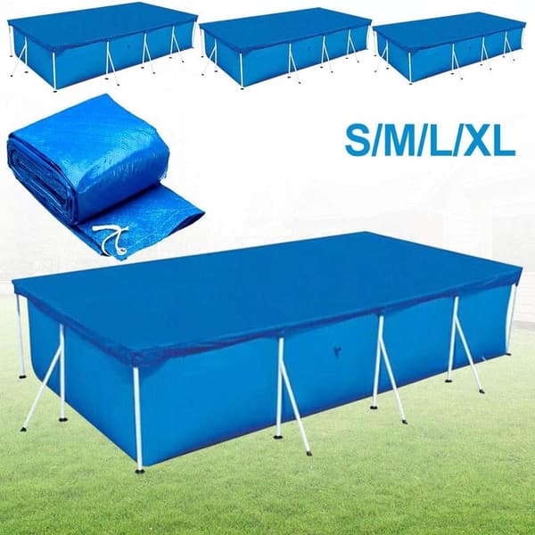 Rektangulärt rörformigt poolskydd - Blå (300X200CM), Rektangulär P