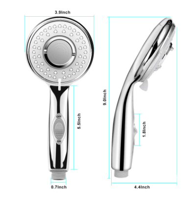Hode med slange (2m), høytrykks vannbesparende 5-modus spray håndholdt dusjhode Universal Chrome Dusjhoder Slangesett