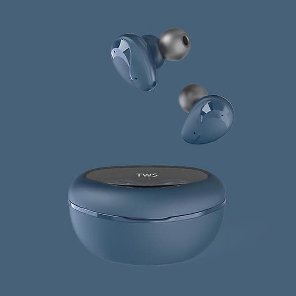 Mini trådløst ENC Bluetooth-headset med opladet strømdisplay Blue