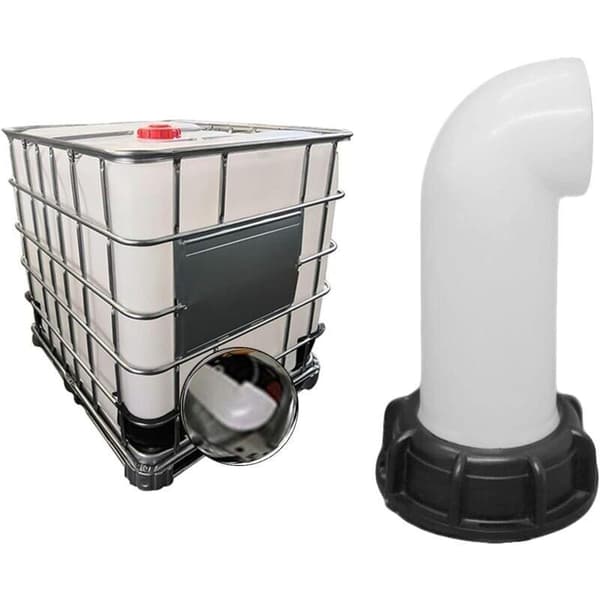 2 stk Vanntank Dyseventil, Vanntankventil, 60mm IBC Vanntankadapter, for Død IBC Tank (Hvit)
