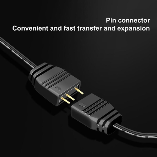 Coolmoon Argb Splitter 5v 3 Pin 1 Till 4 Universell 33,5cm Moderkort Argb Förlängningskabel Med Skyddskåpa För Skrivbord Kaesi