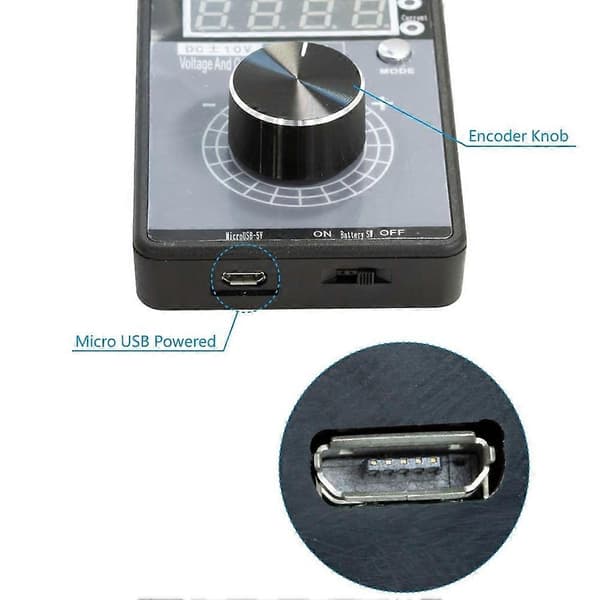 Strømspændingssignalgenerator, til PLC- og paneldebugging, enhedstest, frekvensomformer (uden batteri) Black