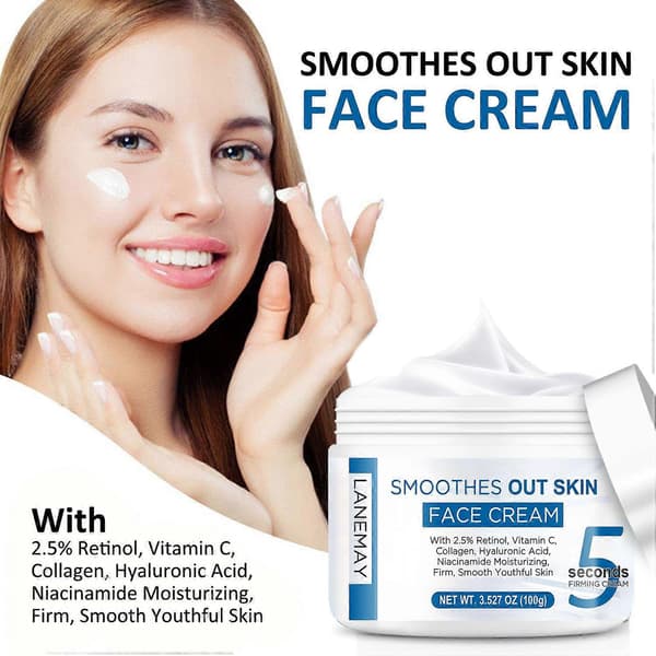 Retinol Anti-Aging Ansiktskrem, 5 sekunders øyeblikkelig anti-rynke ansiktskrem for oppstramming og fasthet Retinol Ansiktsfuktighetskrem reduserer rynker, fine linjer 1PCS