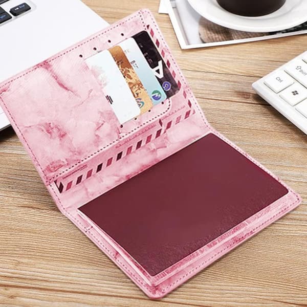 Pasfodral, Pasfodral, Pasfodral med RFID-beskyttelse, Pasholder til kvinder og mænd (Pink)