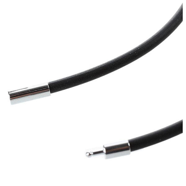 2 stk 3 mm sort gummihalskæde med rustfri stållukning - 24 tommer Black