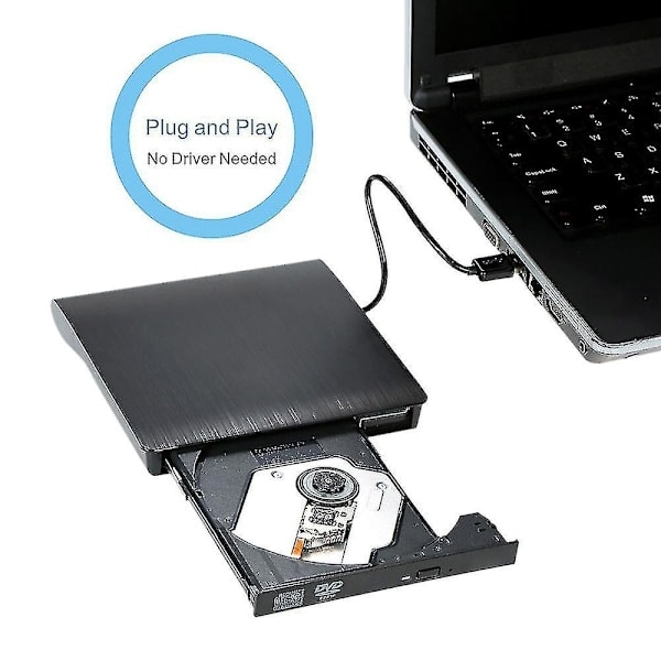 Ekstern USB 3.0 Slim DVD-RW CD-brænder, læser, afspiller til bærbar PC