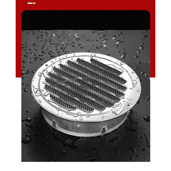 Eksosgitterdeksel rundt ventilasjonsdeksel Shard Design Multifunksjonell korrosjonsbestandig for kjøkkenhette (100 mm)
