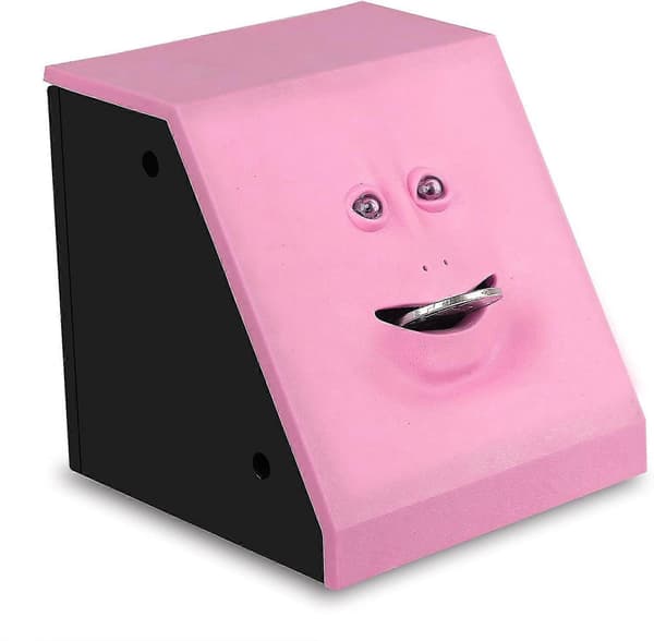 Ansiktsbank Mynt Matvaror Sparbank Barn Sparpengar Samling Spargris (rosa)