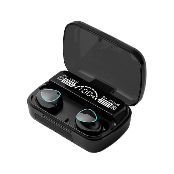 Trådløse Bluetooth 5.1 In-ear Hovedtelefoner Led Digitale Øretelefoner Sort