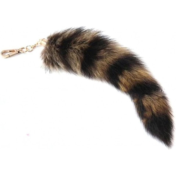 Stor Fluffy Hale Vedhæng Nøglering Holder Nøglering Bil Taske Hængende Ornament Guld(brun)(1 stk)