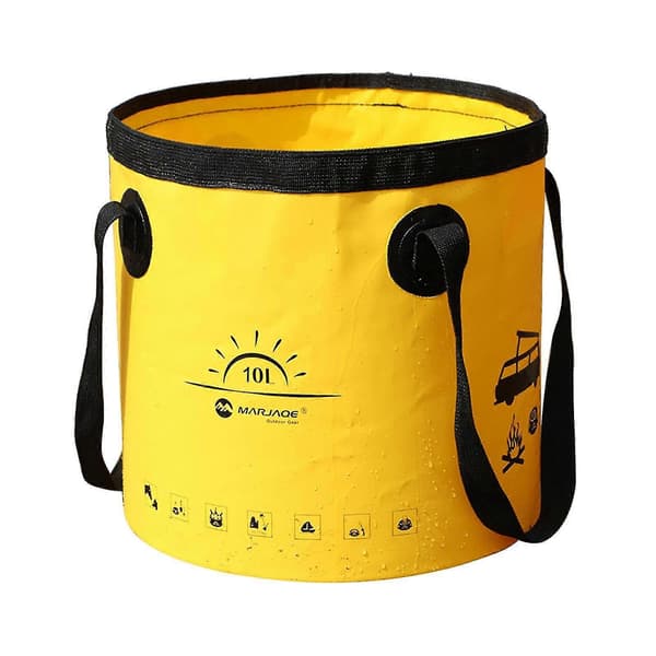 Sammenklappelig spand foldbar vandbeholder bærbar til camping 10L gul B Yellow 10L 10L