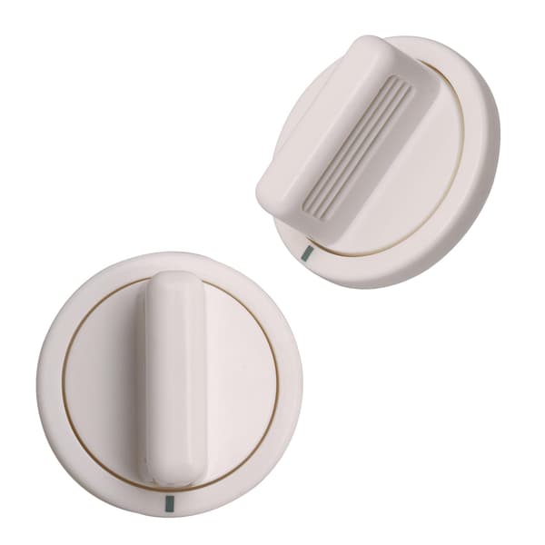 2 stk. hvit plast timer kontrollknapp 2 tommer erstatning for GE AH755794