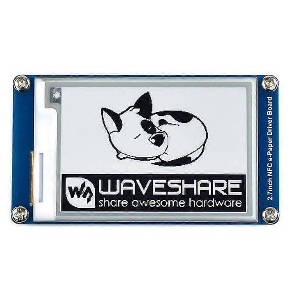 Waveshare 2,7 tommer passivt NFC-drevet E-papirmodul uden batteri, trådløs strømforsyning og dataoverførsel Blue