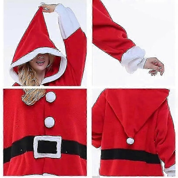 Julemandskostume til Mænd og Kvinder - Helkrops Pyjamas til Karneval og Jul - Enkeltdelt Kigurumi S