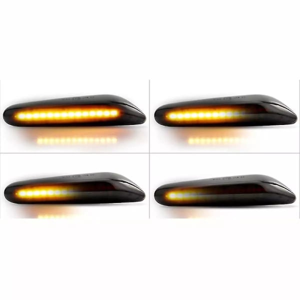2 stk Led dynamisk blinklys Sidemarkør sekventiel blinklys til - E46 E36 E60 E61 E90 E91-yu Black