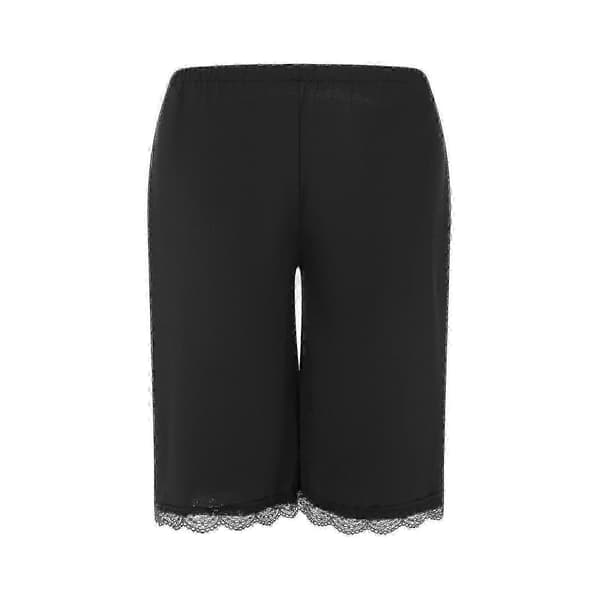 2025 Kvinders Satin Culottes Lingeri Shorts til Sengetid Black M