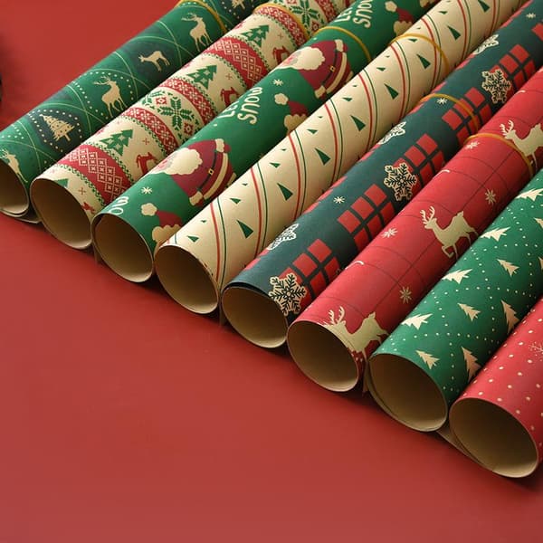 8-pack Julklappspapper med 8 Mönster - Jultomte