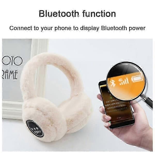 Trådløse Bluetooth hovedtelefoner Varme bløde ørevarmer hovedtelefoner til kvinder piger Pink