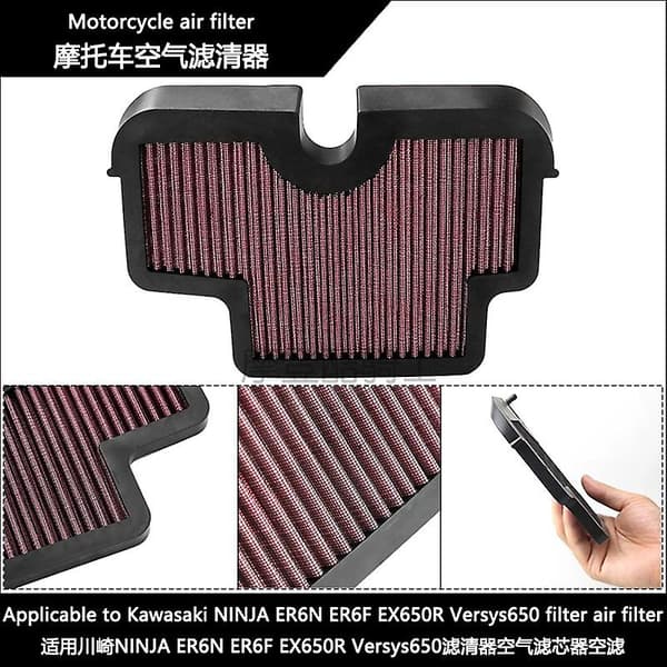 Velegnet til Kawasaki Versys 650 2007-2013 motorcykel luftfilter luftfilter luftgitter