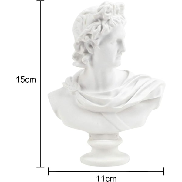 15 cm gresk klassisk replika Apollo hode byste statue romersk statue mytologi skulptur figur for skisse modell kunst tegning harpiks håndverk ornamenter Apollo# 6 Inch