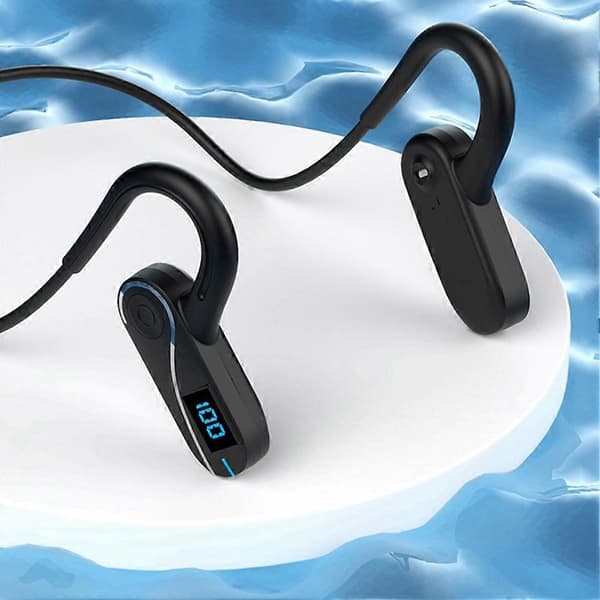 Trådlöst utomhussport Bluetooth-headset med luftledning Bluetooth-headset HiFi öronkrok trådlöst headset Black