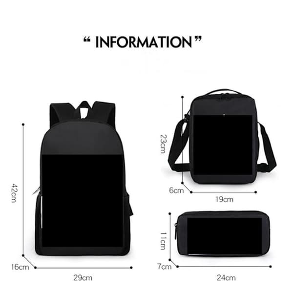Rainbow Friends School Bag Cartoon Backpack in Three Sets - Schoolbag + Pencil Case + Satchel