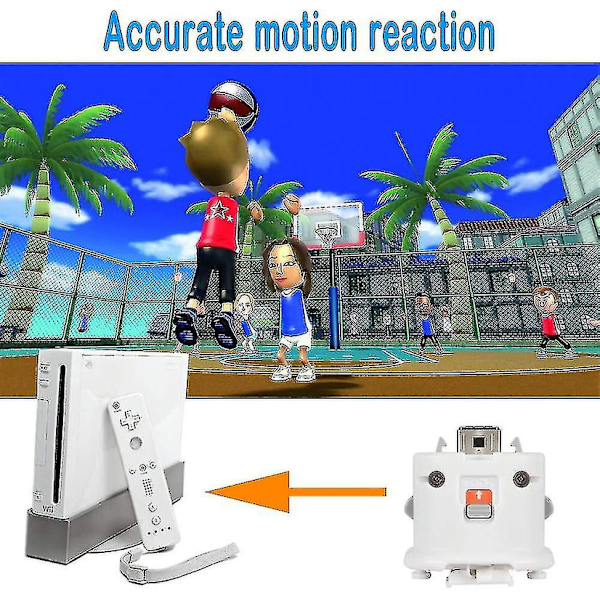 2 stk Motion Plus Adapter Sensor for Wii Fjernkontroll, Motion Plus Adapter Akselerator Erstatning for Wii Motion Plus Adapter White