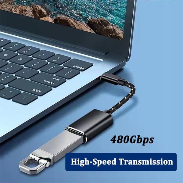 USB C til USB-adapter [2-pakning], Type C til USB OTG-kabel, USB C hann til USB A hunn-adapter, kompatibel med iPhone 15 Pro/Max, MacBook Pro/Air, 180ml