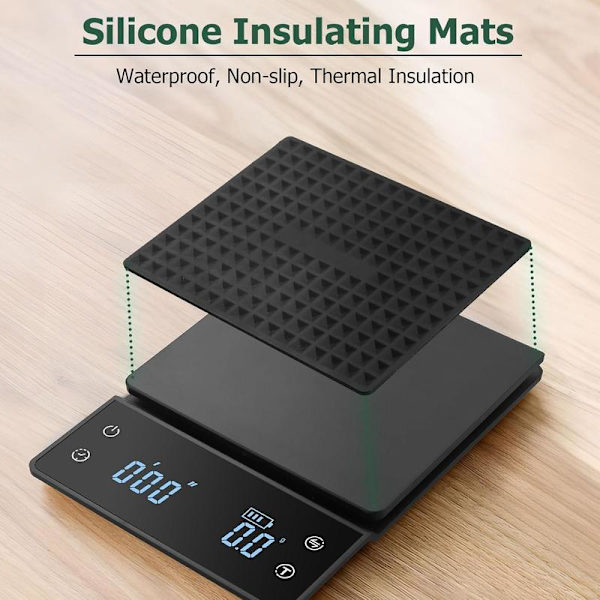 Digital Coffee Scale, Coffee Scale with Timer, 3KG/0.1g Accurate Scale, Rechargeable Scale, for Pour-over Coffee