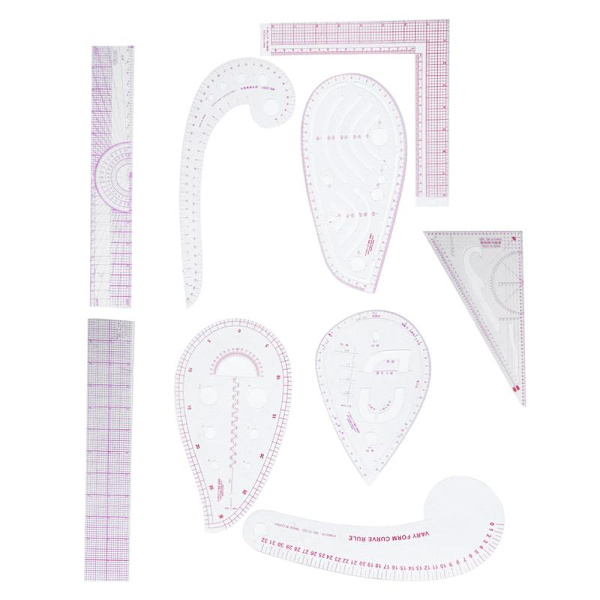 9-piece Sewing Ruler Set Multifunctional Curve Ruler Tailor Measuring Accessories 0.2
