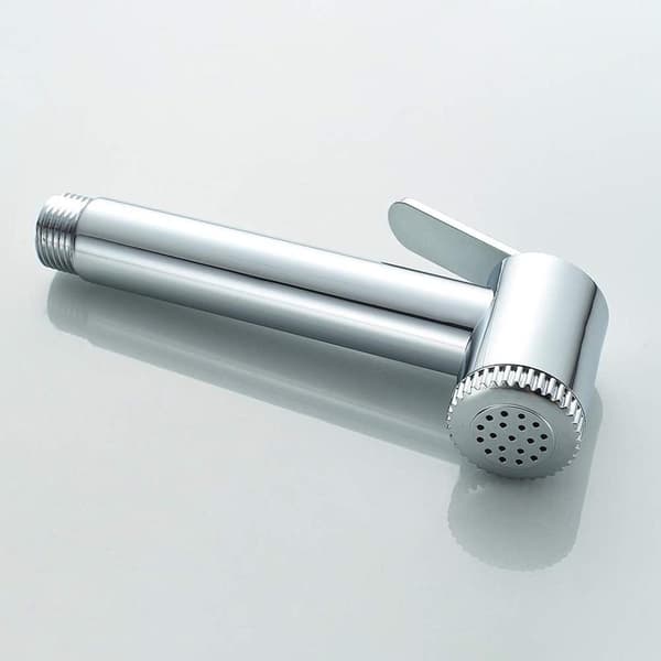 Sett med 1 WC-hånddusj med holder og slange, dusjhode, krom