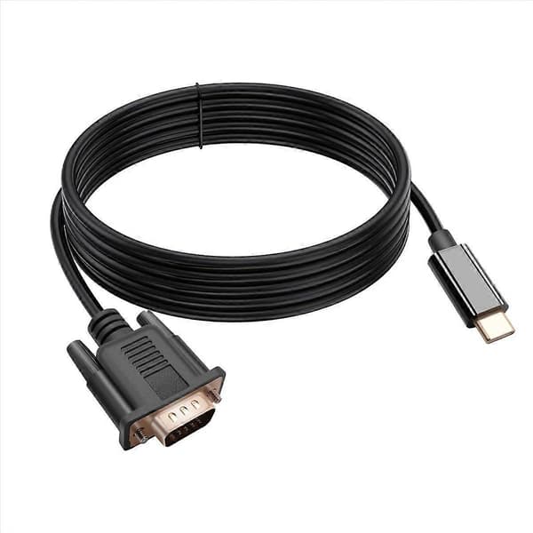 USB C til VGA-kabel 1,8 m, USB Type C til VGA-kabel, egnet til USB 3.1-enheder - Egnet til black