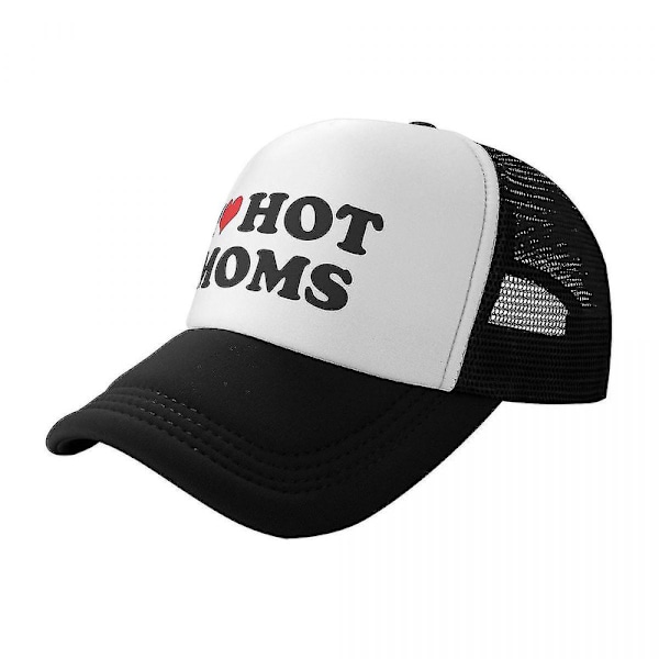 Punk I Love Hot Moms Baseball Cap Kvinnor Män Justerbar Trucker Hat Sport -ys Silver