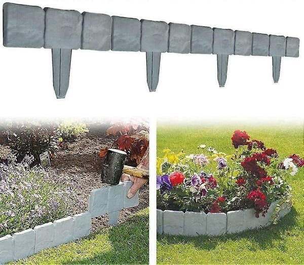 10 Grå Havekanter med Stenlook